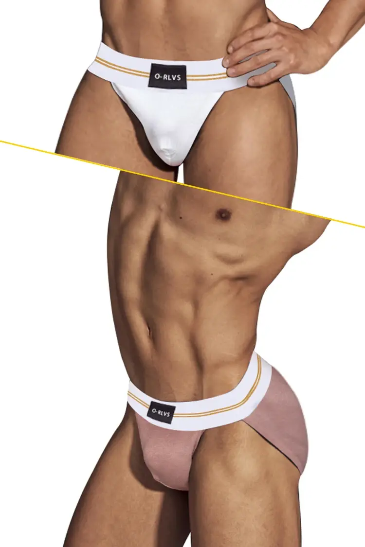 Cuecas masculinas sem costura quadril design masculino underwaer super grande largura 5cm elástico independente codpiece menino calças curtas 3256807000572618