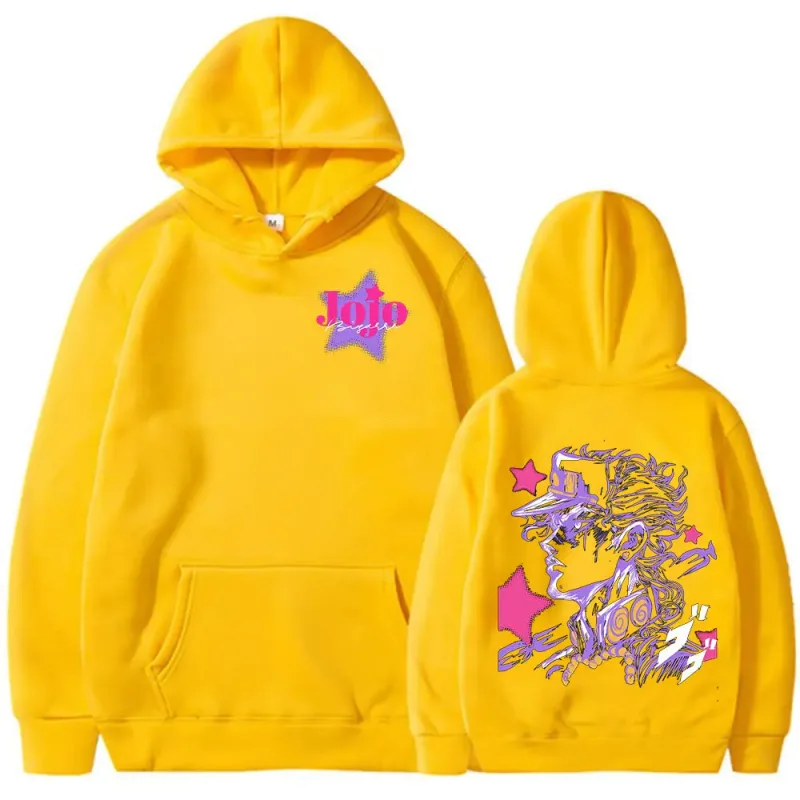 Anime JoJo Bizarre Adventure Kujo Jotaro Hoodies Men Women Clothing Fashion Casual Pullovers Long Sleeves Oversized Sweatshirts