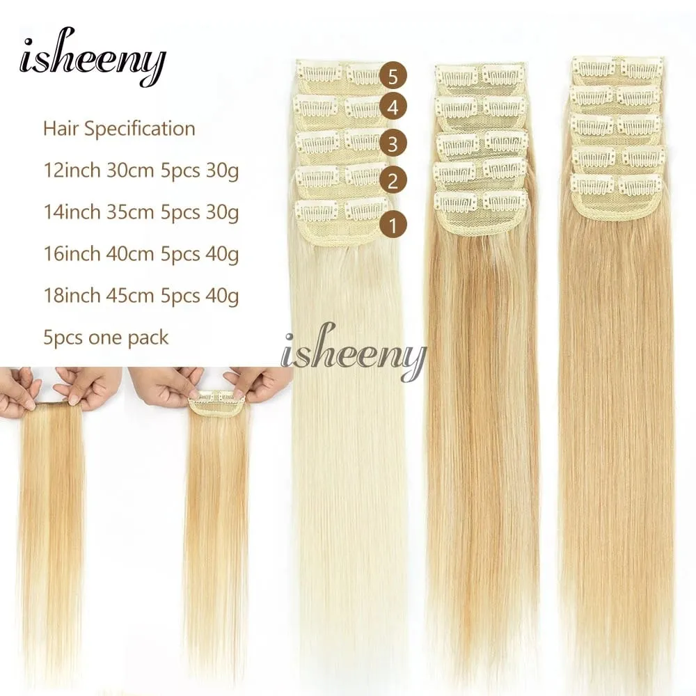 12"-18" Invisible Short Hair Pad Clip In Remy Human Hair Extensions 5pcs/pack Mini Clip In Hair 2 Clips On Machine Hair Weft