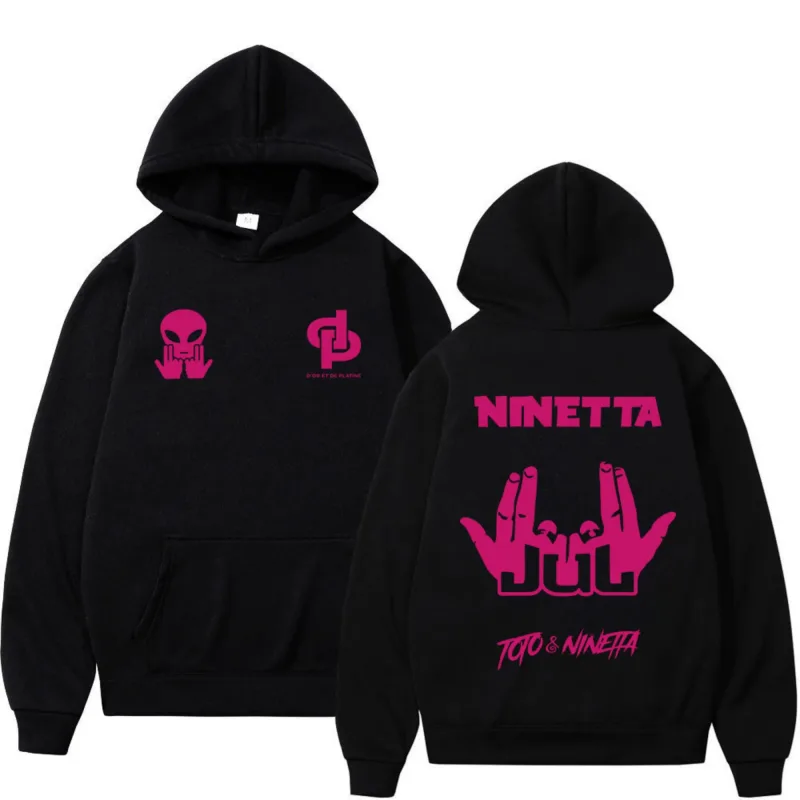 Rapper người Pháp JUL Merch Áo khoác nam nữ Quần áo thời trang Hip Hop Có mũ trùm đầu Áo Dài Tay Áo Chui Đầu Dạo Phố — image 2