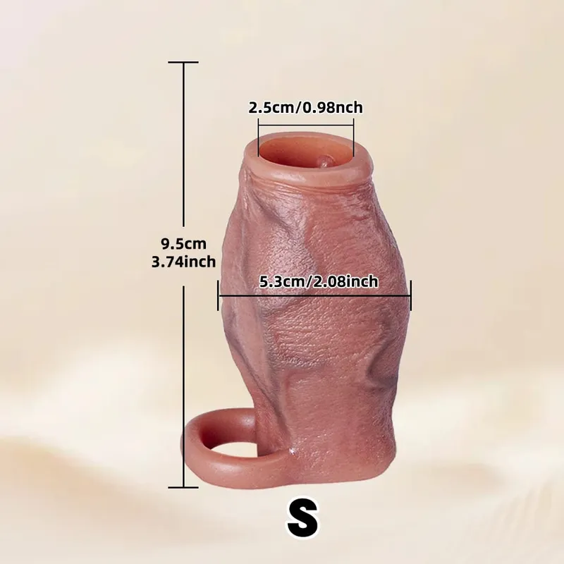 Dick Sleeve Enlargement Lock Sperm Penis Ring Adult Men Sex Toy Enlarged and Thicken Cock Sleeve Soft Silicone Male Sexy Toy 18+