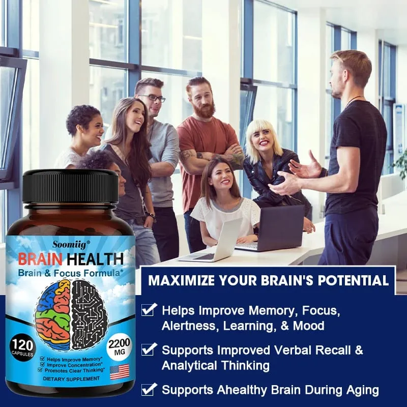 Ginkgo Biloba Cápsulas 1200mg Suporta Memória Função Cerebral e Prontidão Mental Suplemento de Saúde Cerebral 30/60/120 Capsuels — image 2