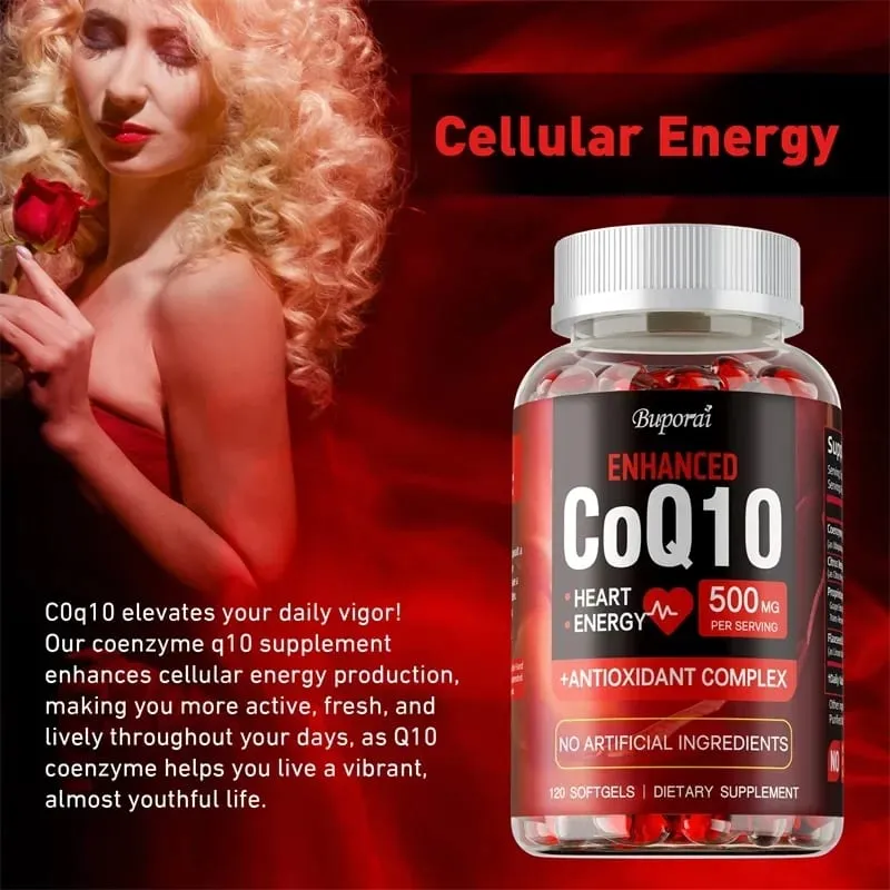 CoQ10 Supplement - Antioxidant Promotes Blood Circulation Heart Health and Energy Production and Enhances Immunity