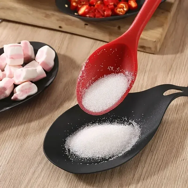 1/4pcs Silicone Spoon Rest Spatula Holder Heat Resistant Utensil Placemat Tray Kitchen Tools Spatula Resting Kitchen Accessories