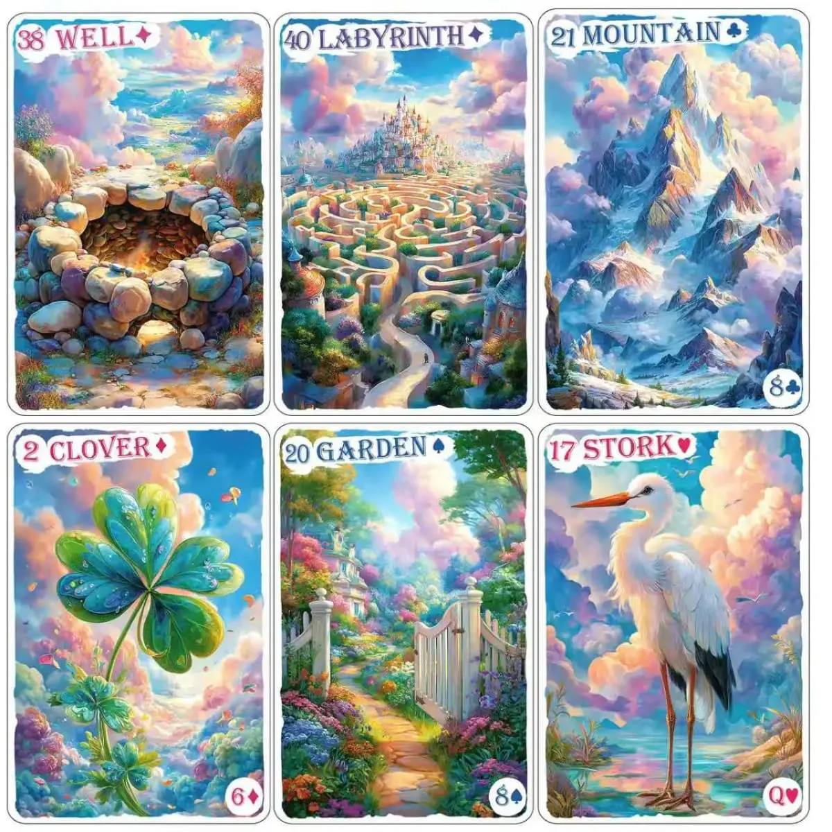 Fantasy Fairy Lenormand Tarot | 42-Card Expanded Lenormand Deck | Perfect for Beginners | Includes Digital Guidebook