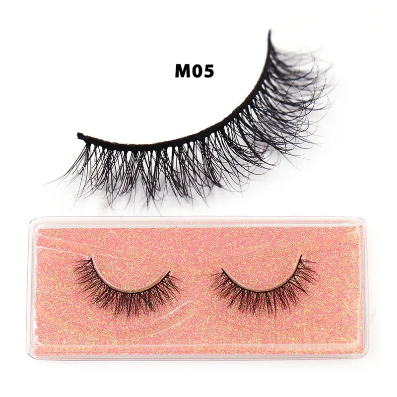 Short Natural 3D Mink Lashes Fluffy Wispy Fake Eyelashes Crisscross False Lashes Eyelash Extension Makeup