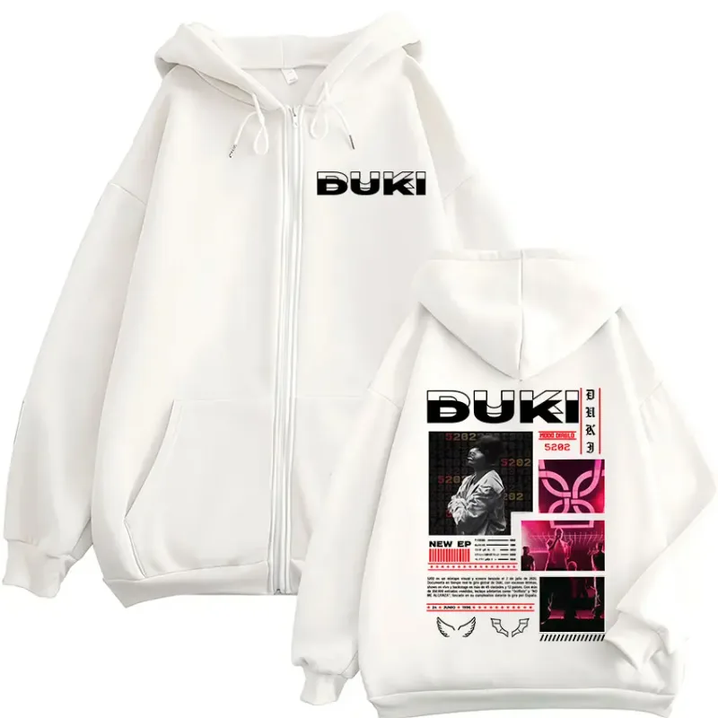 Rapper Duki 5202 MIXTAPE Album Zipper Hoodies Men's Women Clothing Fashion Zip Up Sweatshirts Fleece Casual Oversized Pullovers