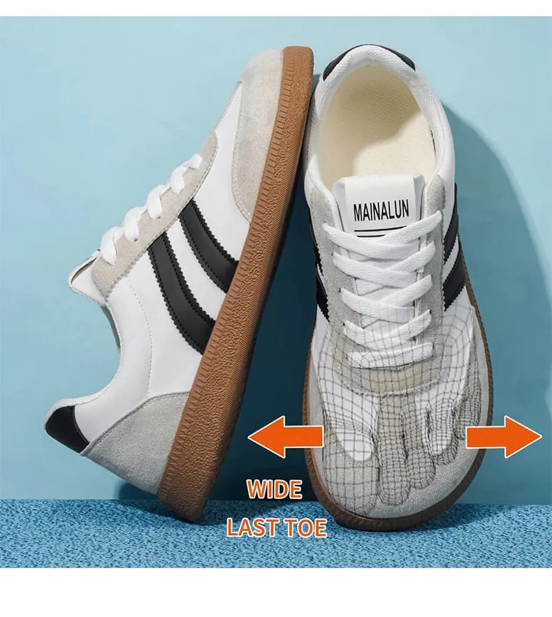 Men's Wide Width Sneakers - Large Size PU Upper & PVC Sole Low-Top Shoes Suitable for Indoor/Outdoor Work Travel Ca