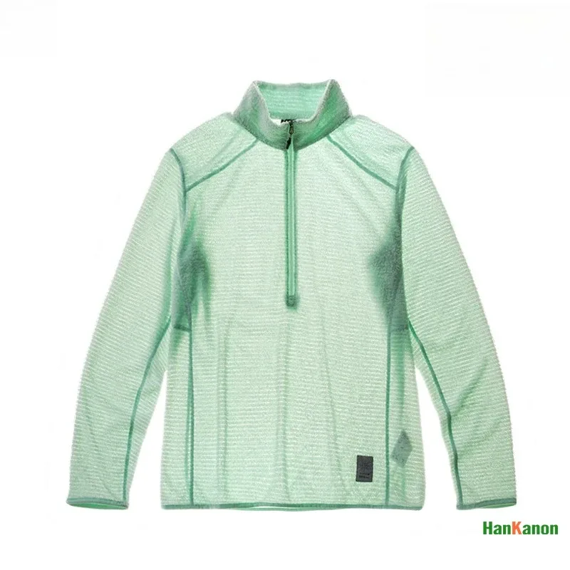 Men's Half-Zip Stand Collar Sweatshirt Versatile Air Fleece Base Layer for Outdoor Camping Hiking Cycling
