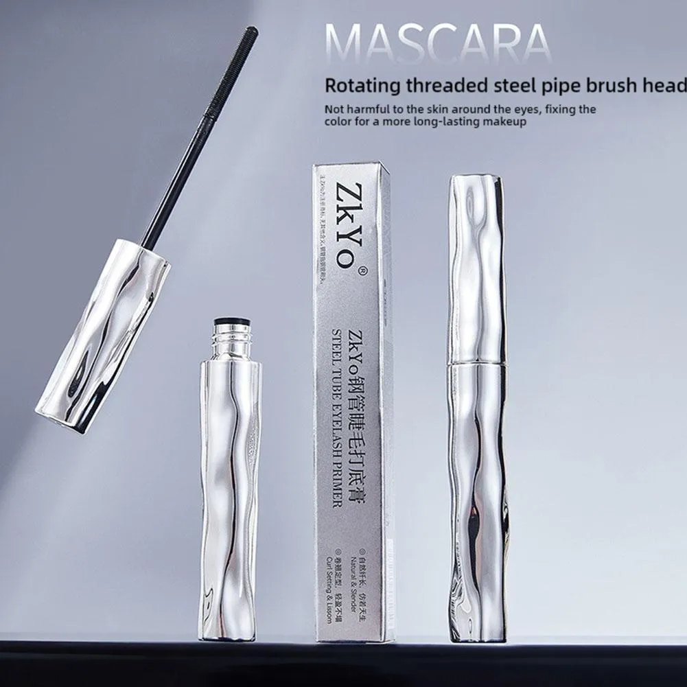 ZkYo Steel Tube Waterproof Eyelash Primer Natural Thick And Curly Mascara Lasting And Non-Smudging Women Eye Makeup