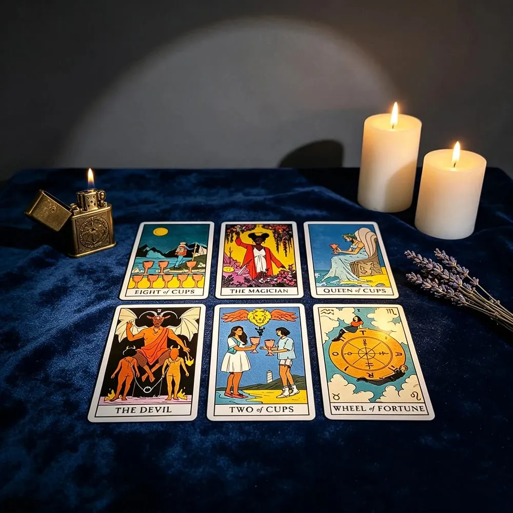 Modern Witch Tarot Deck 78 Cards English Version Divination Board Game Cards Game Spiritual Guidance Tarot Deck for Beginners