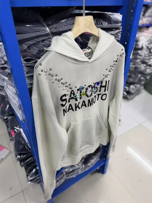 Autumn/Winter SN Necklace Letter Print Washed Vintage Hoodie High Street Casual Cotton Loose Sports Versatile Trendy Tops Men