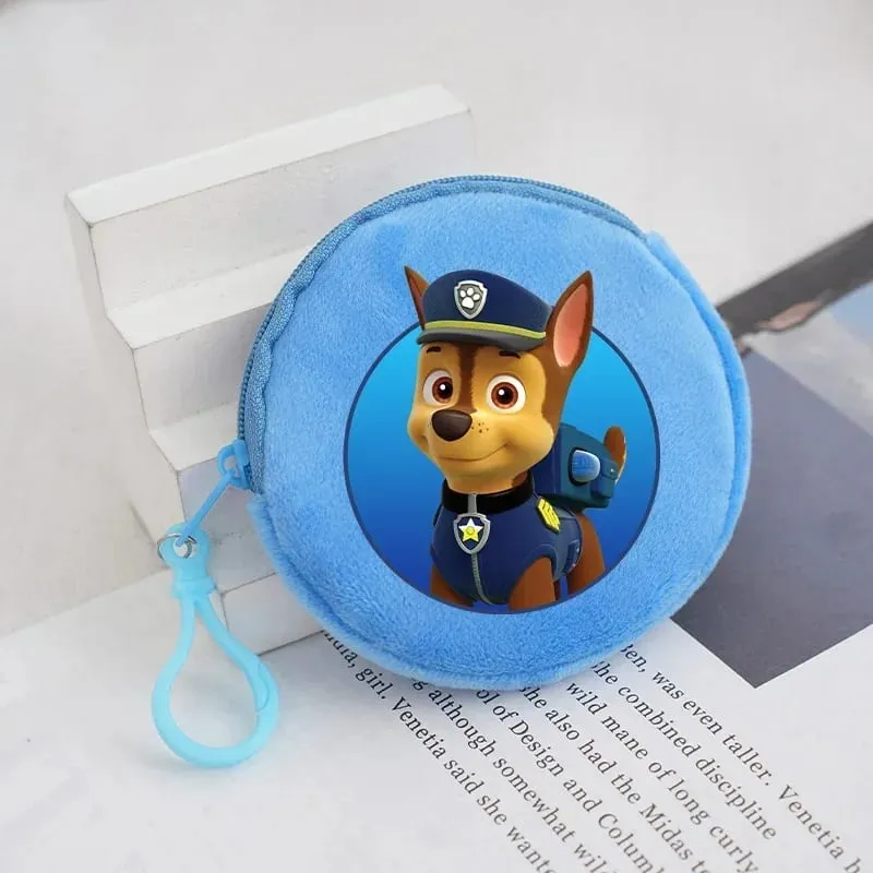 Paw Patrols Round Wallet Cute Keychain Bag Printing Coin Zipper Purse Anime Small Change Bags Convenient Mini Storage Pouch Gift