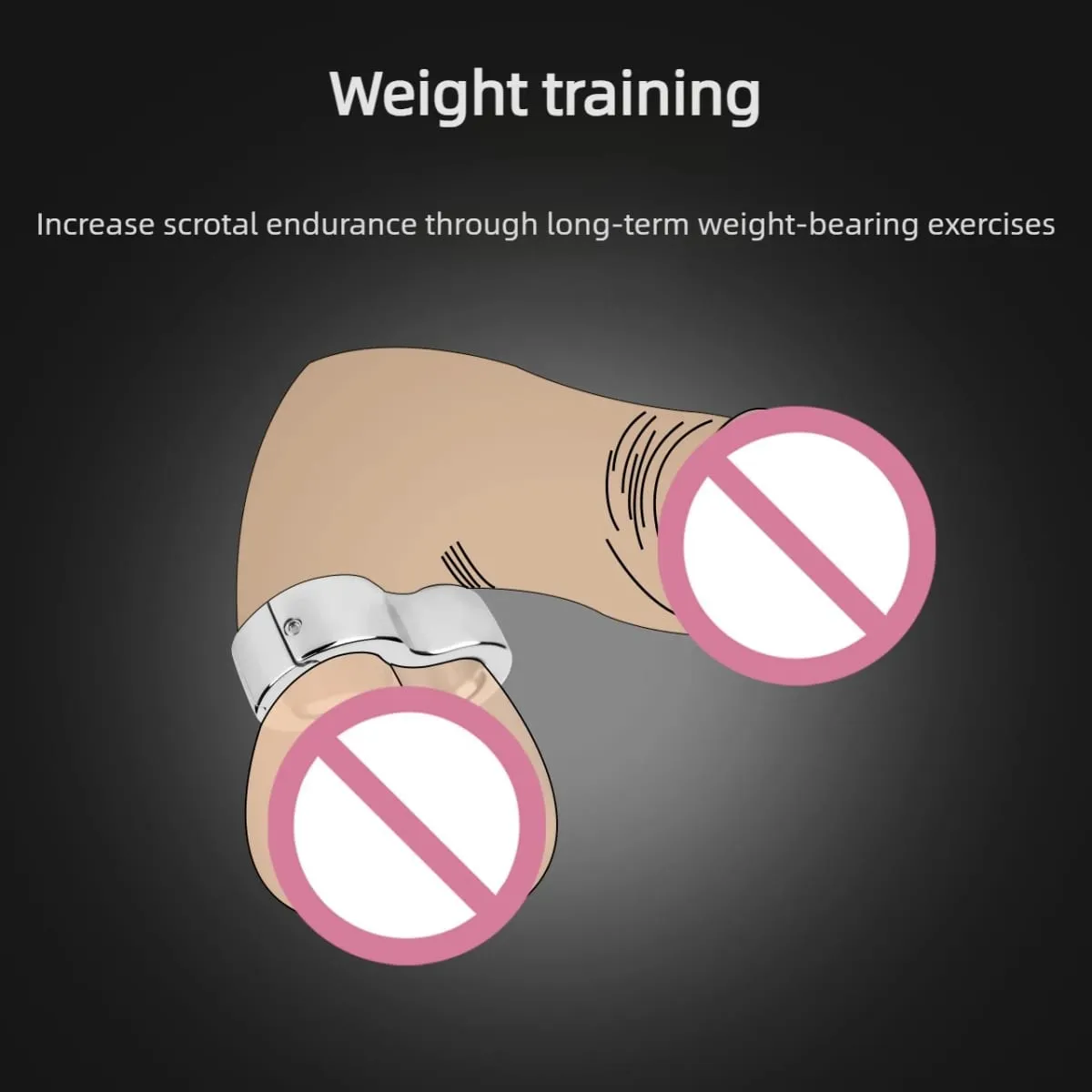 Stainless Steel Weighted Scrotal Ball Ring Metal Penis Lock Ring Scrotum Stretcher Male BDSM Bondage Sex Toy