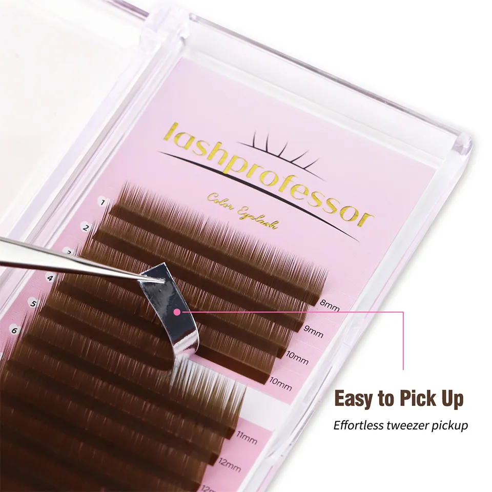New Style Dark Brown Light Brown Individual Eyelashes 0.05 0.07 C D J L M Curl Color Soft Natural False Eyelashes Makeup Cilios