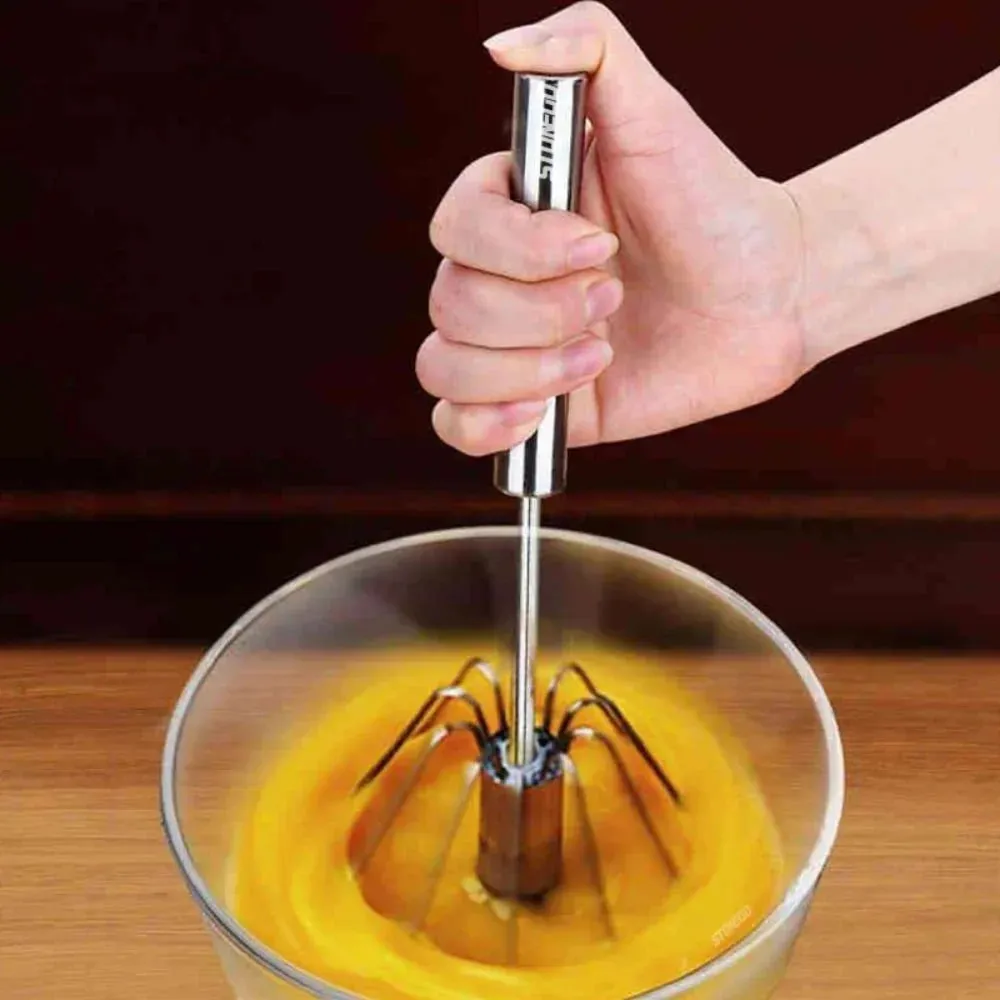 Manual Pressure Rotary Blender Coffee Milk Mixer Handheld Egg Blender Kitchen Baking Cooking Tool