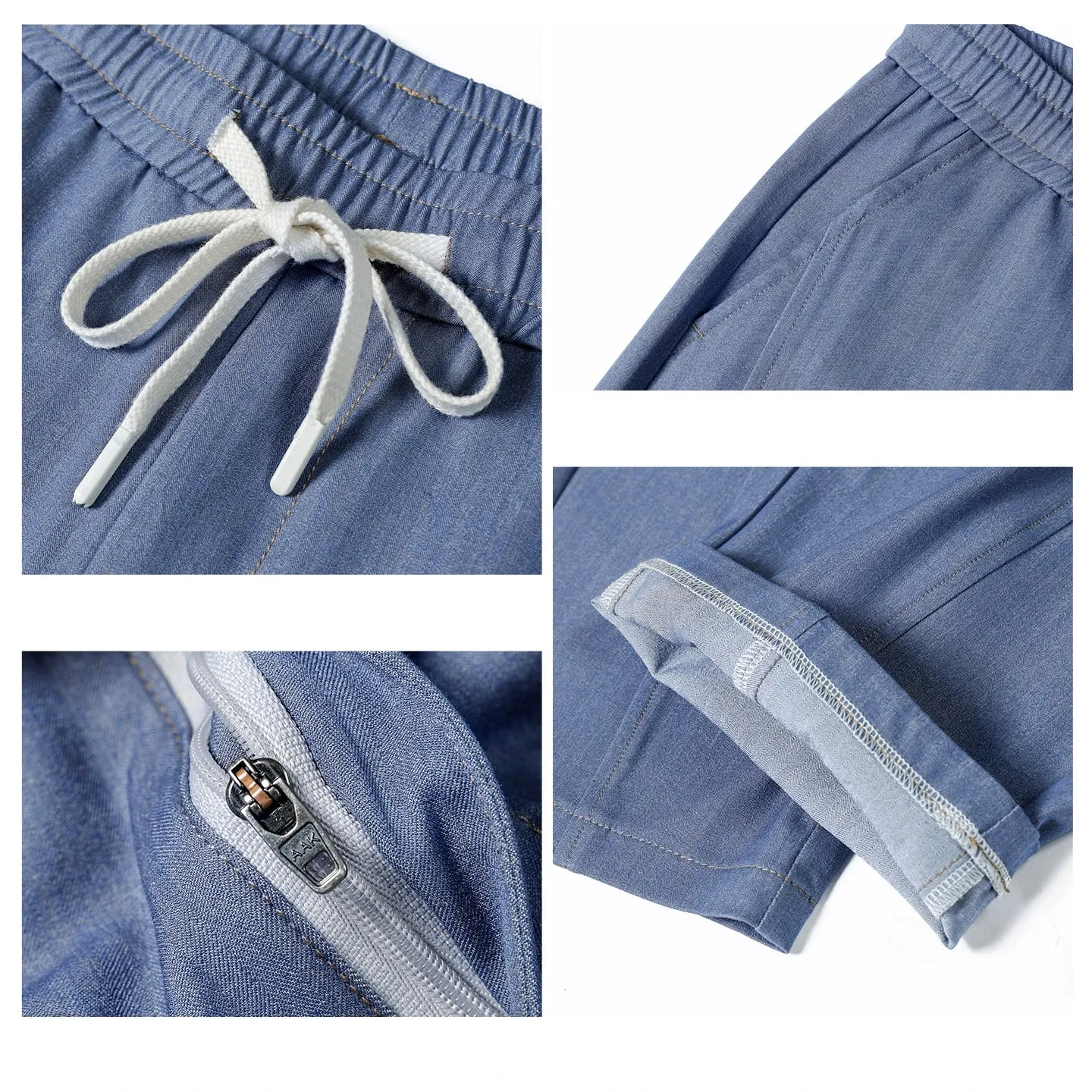 2026 High Quality Summer Thin Stripe Jeans Men Elastic Waist Breathe Straight Y2K Harajuku Korea Trousers Male Plus Size M-5XL