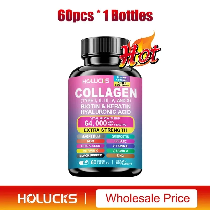 Organic Collagen Capsules Biotin Keratin Skin Care Product Booster-Skin Nail Hair Care Anti Aging Whiteningand Joint Supplement