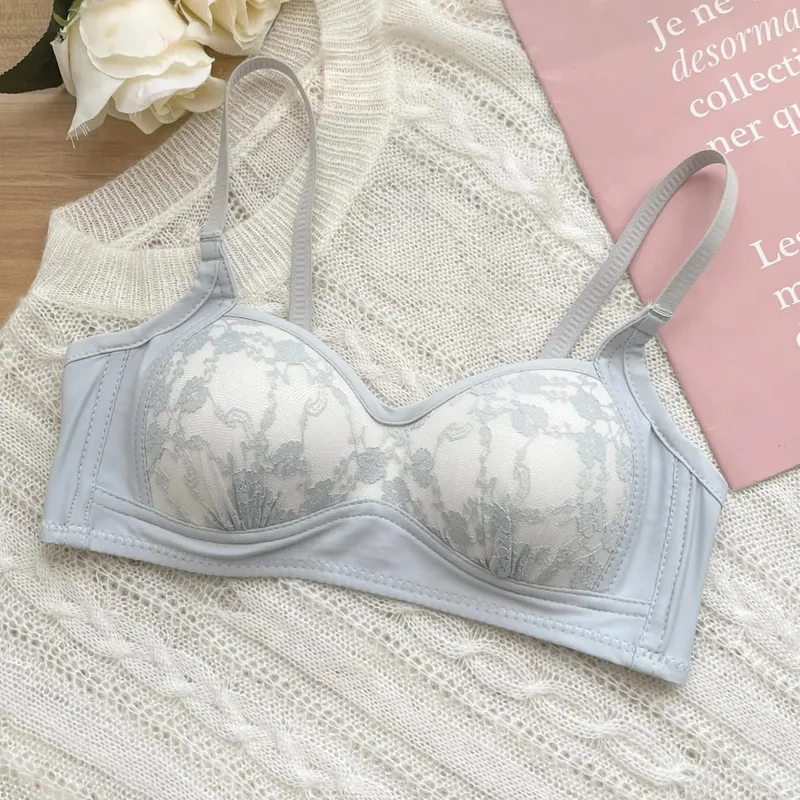 Sexy Push Up Lace Bralette Malé poprsí Bezdrátové Pohodlí Léto Ultratenká nastavitelná ramínka Sada spodního prádla proti pověšení S-XL​​ Podprsenka