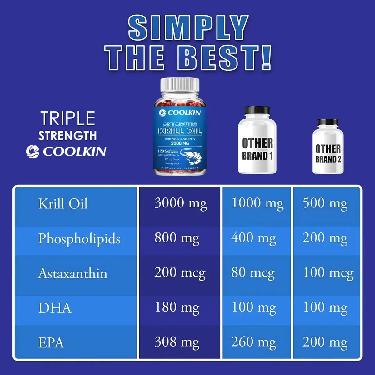 Antarctic Krill Oil 3000mg - με Ωμέγα-3 EPA DHA ασταξανθίνη και φωσφολιπίδια - Βιώσιμο Συμπλήρωμα Διατροφής — image 4