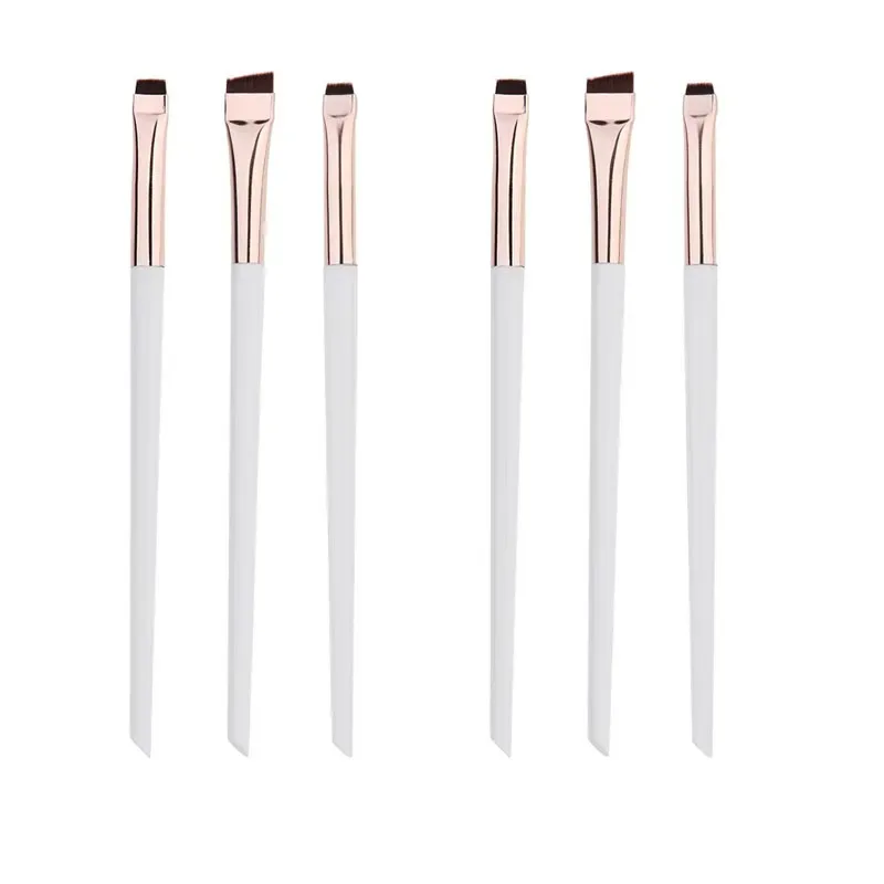 3/6/9/12Pcs Angled Eyeliner Brush Micro-Fine Tip for Brows & Cut Crease Vegan Professional Makeup Brushes