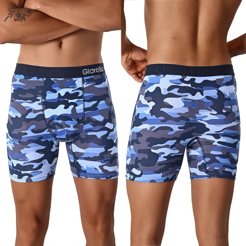 5pcs Set Mid-Long camo Cotton Brand Boxer Shorts for Men Underwear Breathable Male Underpants Briefs Boxershorts Slips Panties