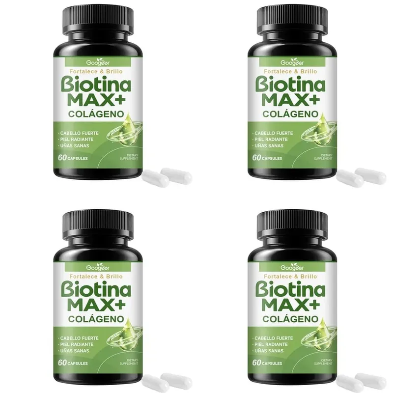 Googeer Biotin Collagen Capsules for Hair Skin and Nail Support with Zinc Selenium and Hydrolyzed Keratin Extract 60 Capsules
