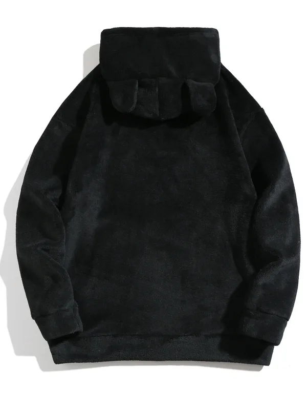 Men Autumn Winter Plus Size Hooded Coat Personality Fashion Casual Loose Daily Street Wear Male Hoodie Outerwear Tops