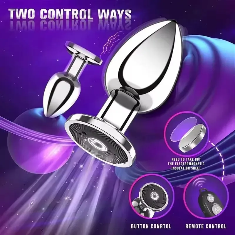 Vibrating Metal Remote Control Electric Anal Plug 10 Kinds Of Wireless Remote Control Vibration Mode Adult Sex Toys