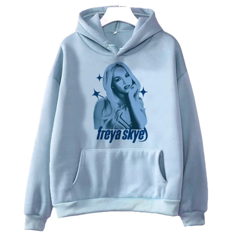 Freya Skye 2000s fashion hooded sweatshirt - Women's loose fit - Men's version. Cutecore. Suitable for both men and women.
