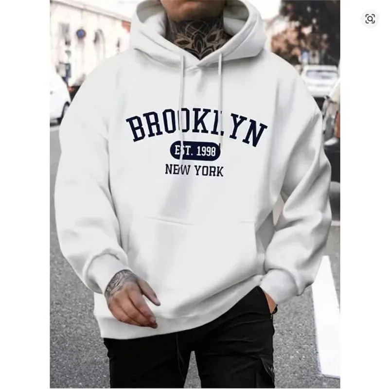 Brooklyn Est 1998 New York impression hommes sweats à capuche Harajuku col rond sweat à capuche mode surdimensionné à capuche automne confortable survêtement
