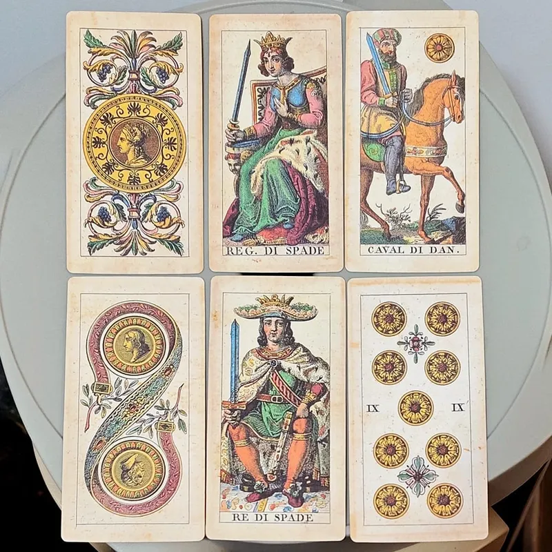 78 Pcs Double-embossed Cards Tarot Soprafino 1830 Vintage Italian Tarot Deck in Rigid Box Historical Reproduction