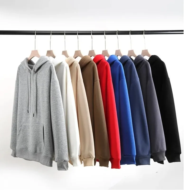 Customized Your Brand Logo DIY Design 600GSM Mens Hoodies High-quality Women Sweatshirt Solid Color Cotton Loose Streetwear