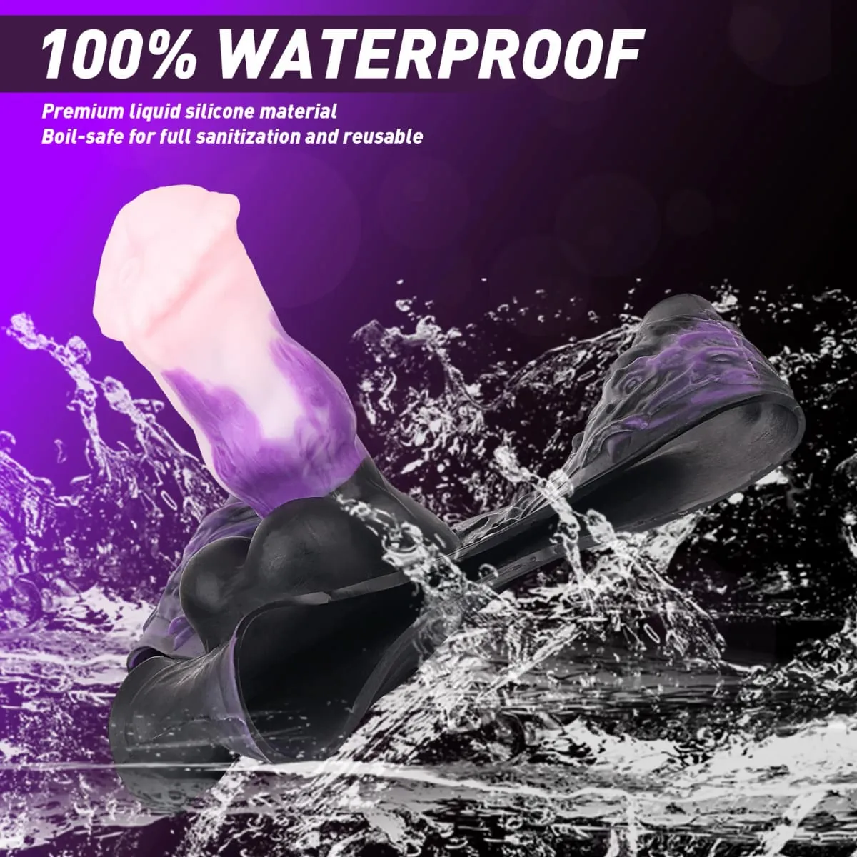 3D Horse Penis Shaped Wearable Cock Sleeve Gradient Color Skin-Friendly Liquid Silicone Adult Couple Intimate Sex Toys
