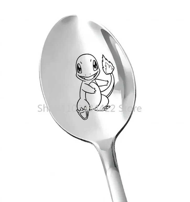 FUNISMPokemon Pikachu Children Spoon Cute Baby Soup Stainless Steel Ladle Home Food for Tableware Spoon Birthday Gifts