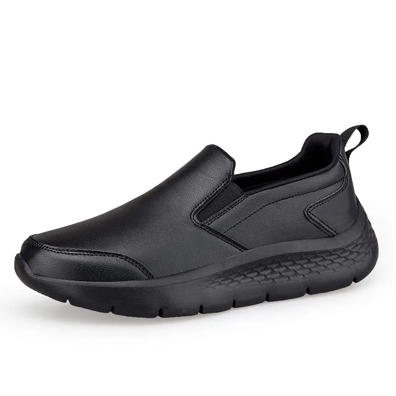 Plus Big Size 47 48 Men's Slip-On Leather Sneakers Casual Sports Walking Shoes Waterproof Comfortable Sneakers