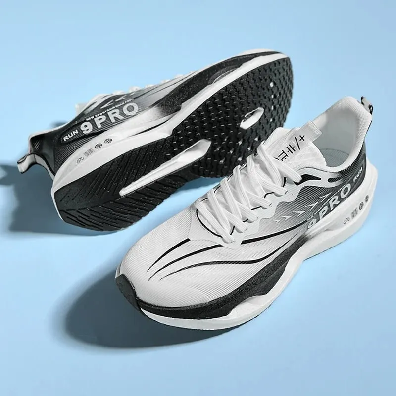 New Men's Carbon Plate Sneakers Outdoor Soft Sole Mesh Sports Shoes Running Shoes Light Anti-Slip Casual Couple Tennis Shoes 33-