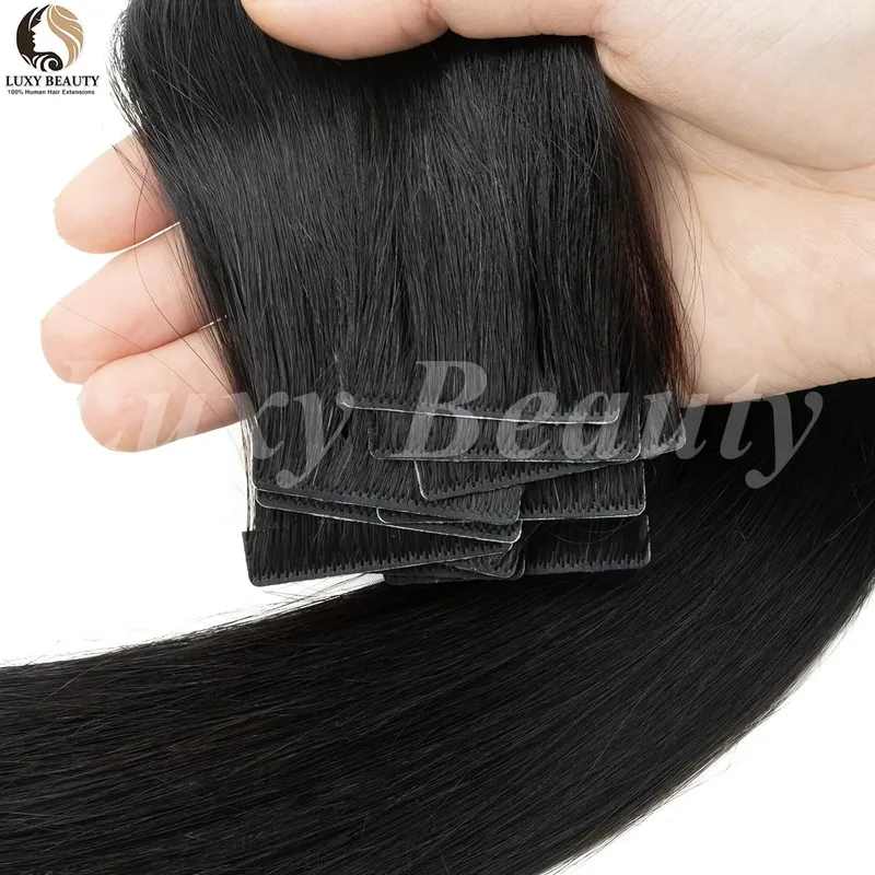 Straight Invisible Tape In Human Hair Extensions Injected PU Tape Hair Extensions Black Blonde Brown Tape Ins Hair 10pcs/Pack