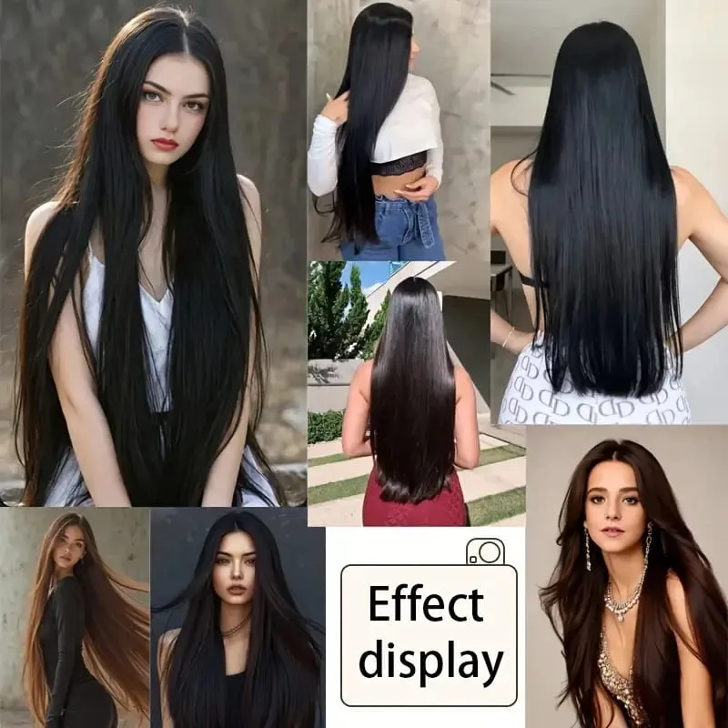 32Inch/40Inch Synthetic Long Straight Hair Extension 5 Clips-in Hair Black Brown Natural Invisible Hairpiece for Women