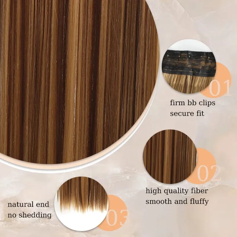 40inch Super Long Hair Extensions Wig Straight 5Clips in Hair Extensions Synthetic Hairpiece Fake Hair for Women Daily Party Use — image 4