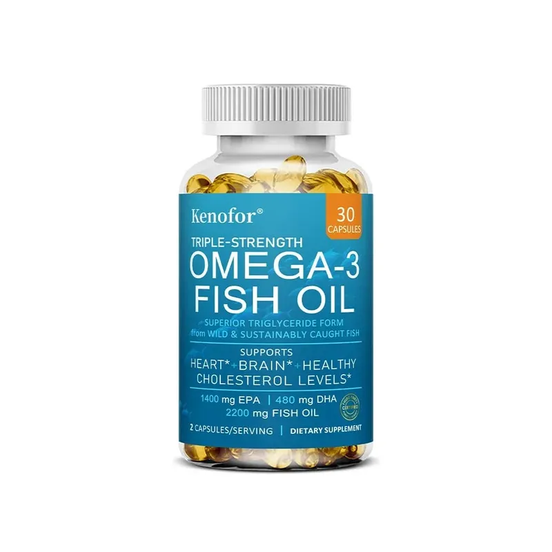 Kenofor Omega 3 fiskeoliekapsler med EPA & DHA hjælper hjerneudvikling og kardiovaskulær sundhed til øjen- og hudsundhed