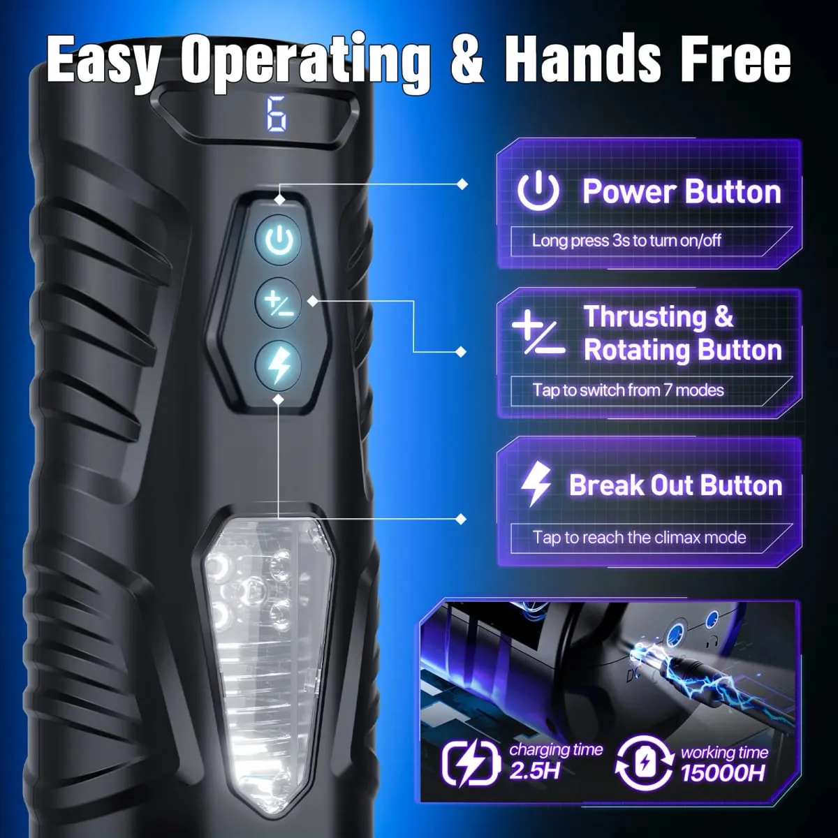 Y-Pao Automatic Male Masturbator Cup Hands Free Stands Suction Base Vibrador adult sex toys For Men Thrusting Stroker Machines
