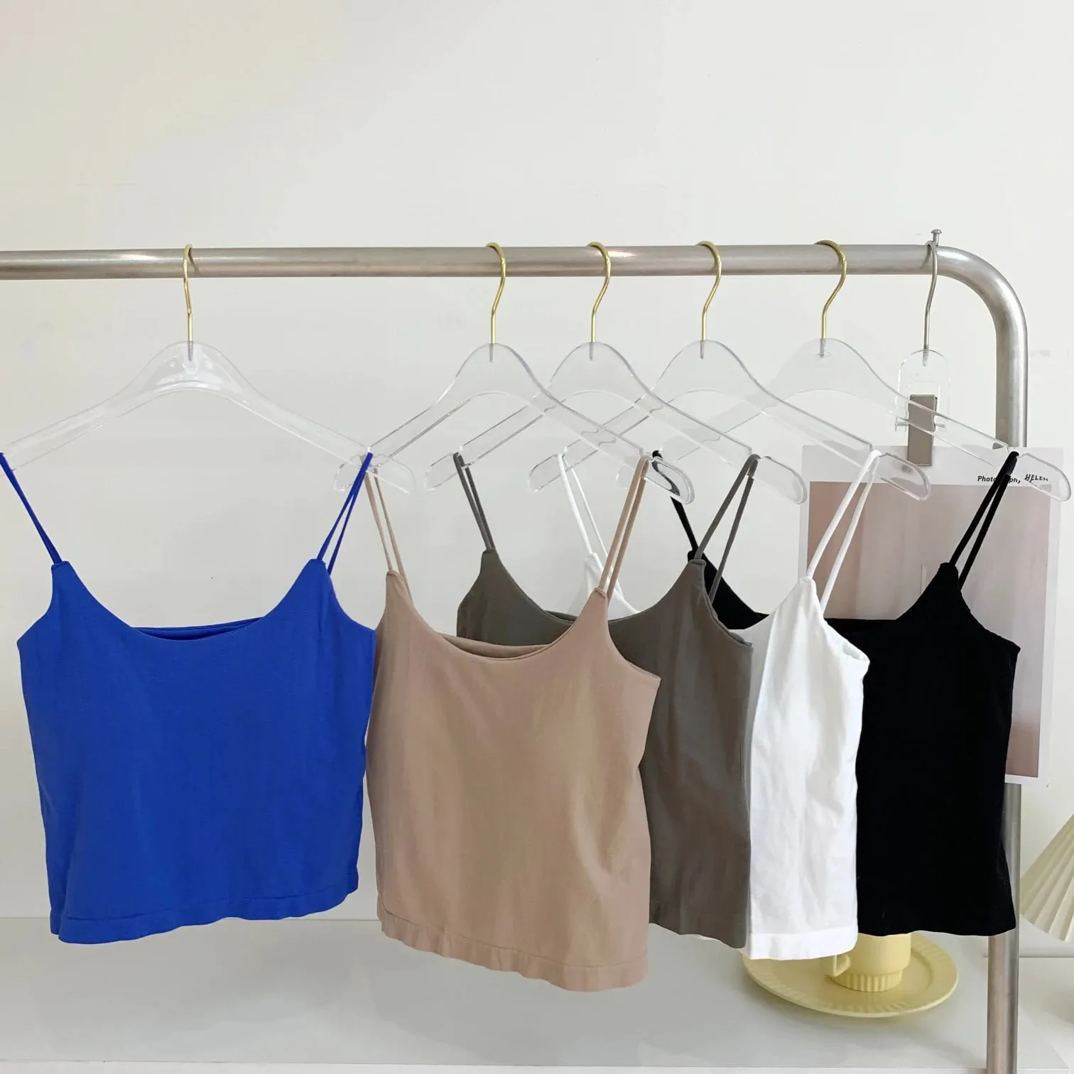 Zjaiss 2026 Summer Pure Desire Sexy Camisole Top Adjustable Spaghetti Strap Crop Top Women's Solid Color Y2K Tank Top