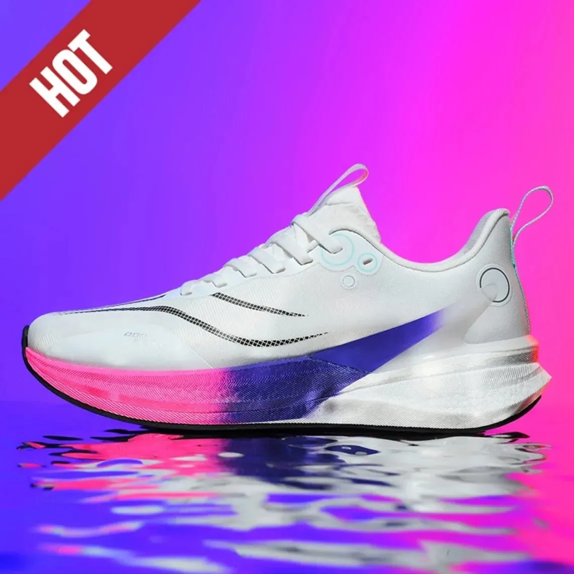 Men Marathon Carbon Plate Air Cushion Running Shoes Breathable Lightweight Outdoor Athletic Racing Training Sports Sneakers