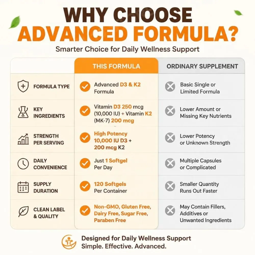 AcentiaLabs Vitamin D3 & K2 Softgels with Coconut Oil Immune Function and Bone Support Gluten Free Non-GMO 120 Softgels