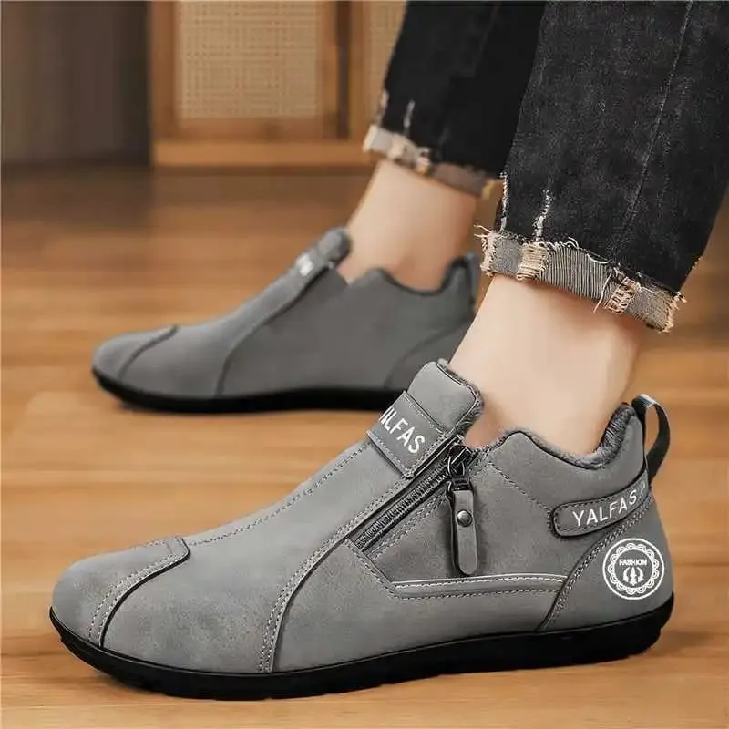 2026 New Autumn Winter Men Casual Shoes Lightweight Slip On Sneakers Flat Work Shoes Loafers