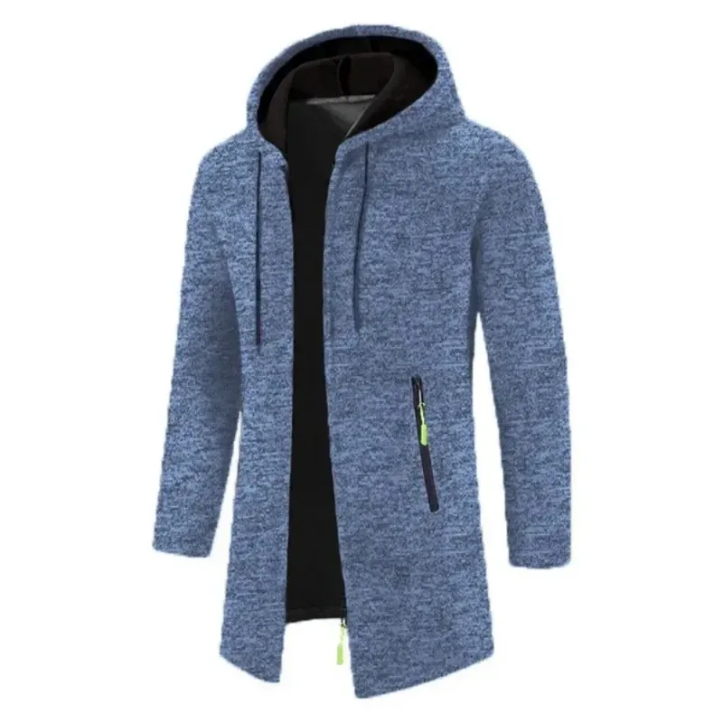 Nuevo suéter con capucha de manga larga para hombre, sudaderas con cremallera, ropa de calle de gran tamaño, chaqueta cálida de Color sólido para otoño, Sudadera con capucha para hombre — image 11