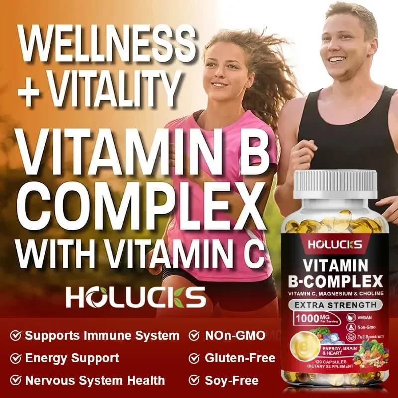 High Absorption B-Complex Capsules with Biotin & Folate Support Mood Balance Immune Skin & Nails Health for Daily Life
