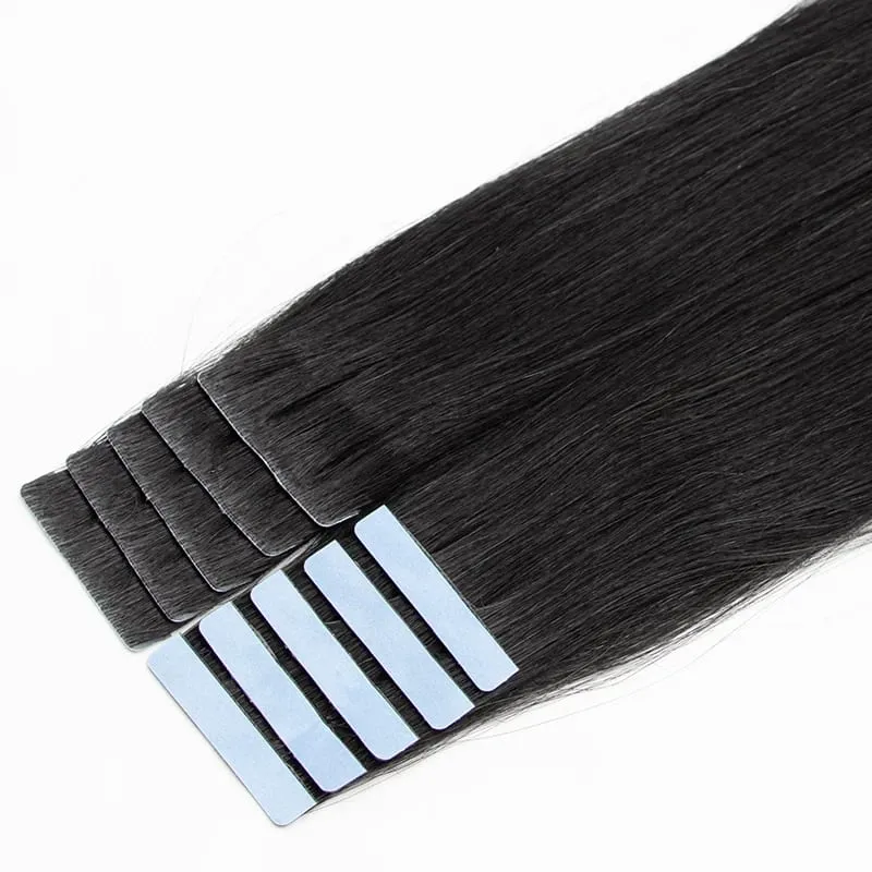 Invisible Tape In Extensions Emberi Haj Seamless Pu Skin Weft Injektált hajhosszabbítók Kézzel kötött ragasztók Tape-Ins 10db/csomag