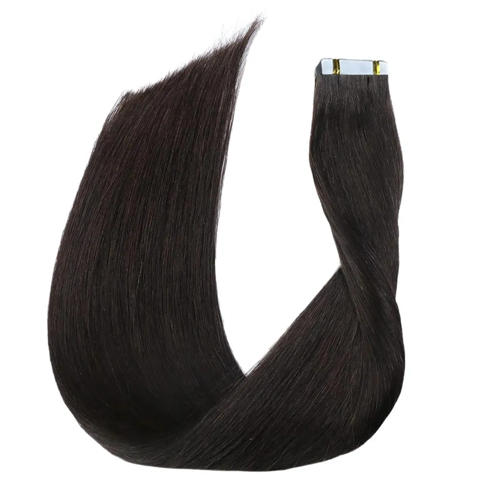 18 Inch Natural Black #1B Tape In Human Hair Extensions Remy Silky Straight Seamless Skin Weft 20Pcs 50G Tape Ins Hair For Wedding Daily Use — image 5